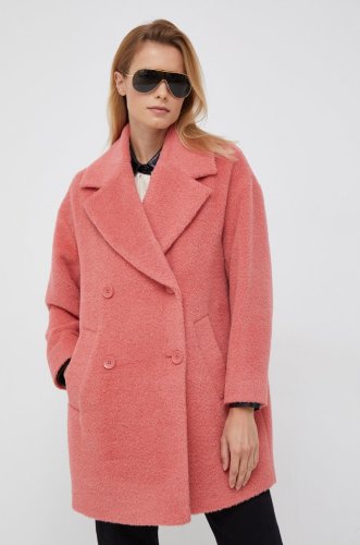 Pennyblack palton femei, culoarea roz, de tranzitie