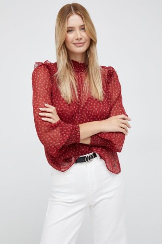 Pepe jeans bluza femei, culoarea rosu, modelator