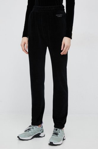 Pepe jeans pantaloni de trening cora femei, culoarea negru, neted