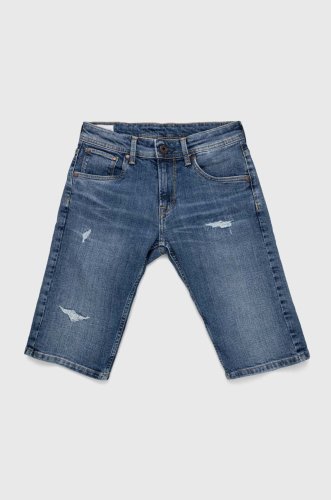 Pepe jeans pantaloni scurti din denim pentru copii cashed short repair talie reglabila
