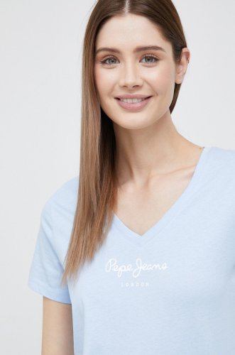 Pepe jeans tricou din bumbac wendy v neck