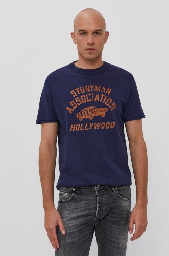 Premium by jack&jones tricou bărbați, culoarea albastru marin, cu imprimeu