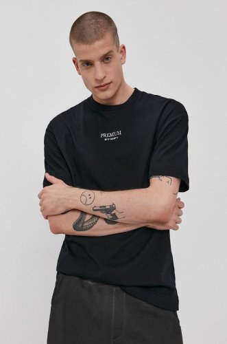 Premium by jack&jones tricou bărbați, culoarea negru, cu imprimeu