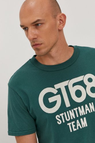 Premium by jack&jones tricou bărbați, culoarea verde, cu imprimeu