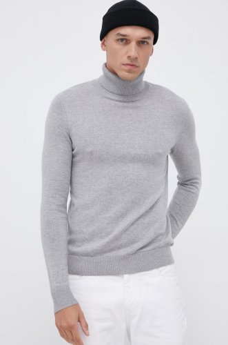 Produkt by jack & jones pulover bărbați, culoarea gri, cu guler