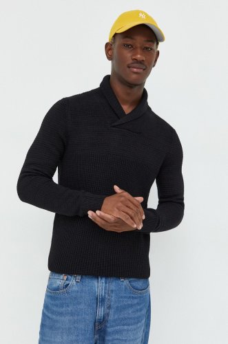 Produkt by jack & jones pulover barbati, culoarea negru, cu turtleneck