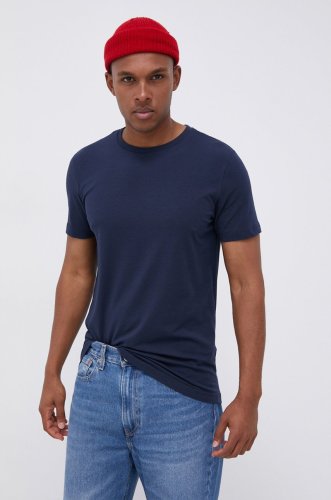 Produkt by jack & jones tricou bărbați, culoarea albastru marin, material neted