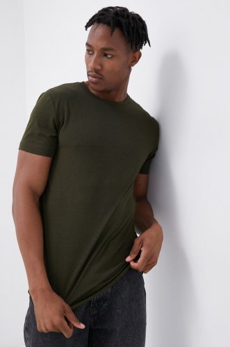 Produkt by jack & jones tricou bărbați, culoarea verde, material neted