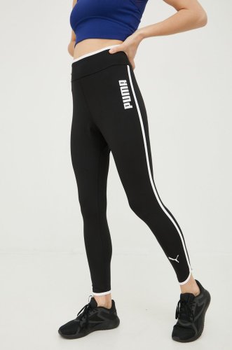 Puma leggins de antrenament modern sports femei, culoarea negru, neted