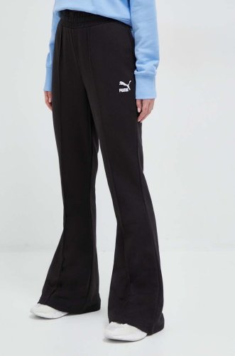 Puma pantaloni de trening culoarea negru, neted 538059-01