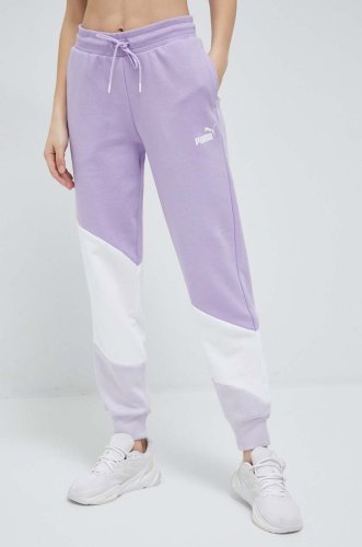 Puma pantaloni de trening culoarea violet, modelator