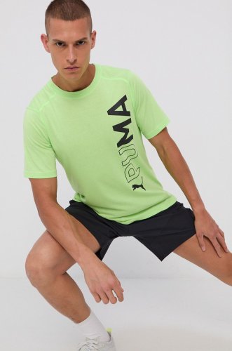 Puma tricou bărbați, culoarea verde, cu imprimeu