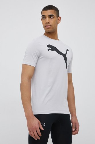 Puma tricou de antrenament active big logo culoarea gri, cu imprimeu
