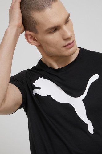 Puma tricou de antrenament active big logo culoarea negru, cu imprimeu