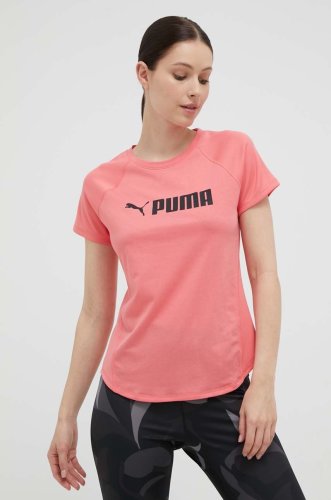 Puma tricou de antrenament fit logo culoarea roz