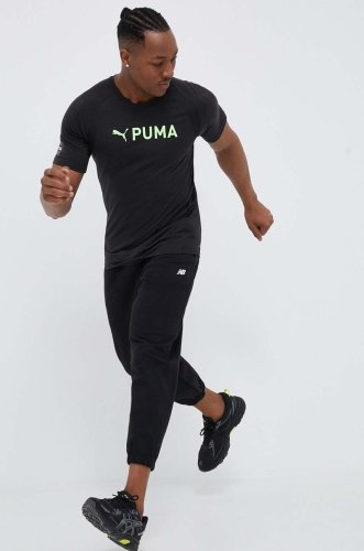 Puma tricou de antrenament fit ultrabreathe triblend culoarea negru, cu imprimeu