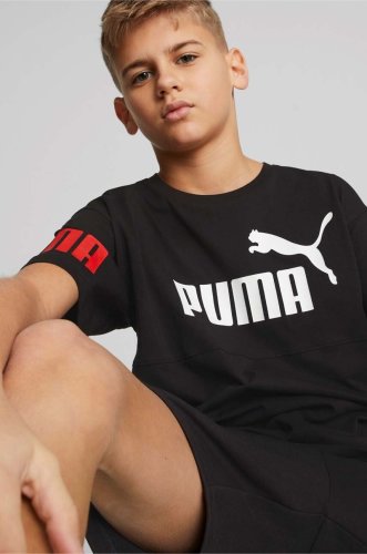 Puma tricou de bumbac pentru copii puma power tee b culoarea negru, cu imprimeu