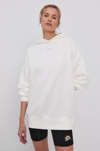 Reebok bluză femei, culoarea alb, material neted