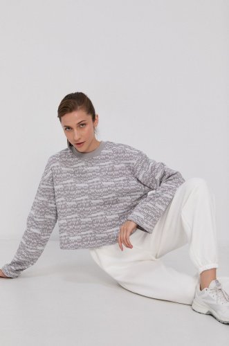 Reebok bluză femei, culoarea gri, modelator