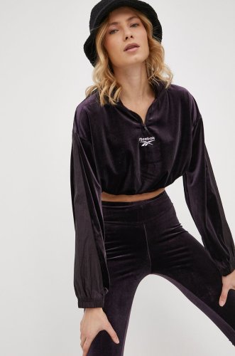 Reebok classic bluză femei, culoarea violet, cu imprimeu