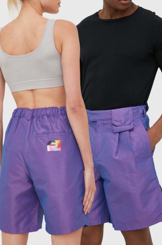 Reebok classic pantaloni scurti nao serati & pride culoarea violet, neted