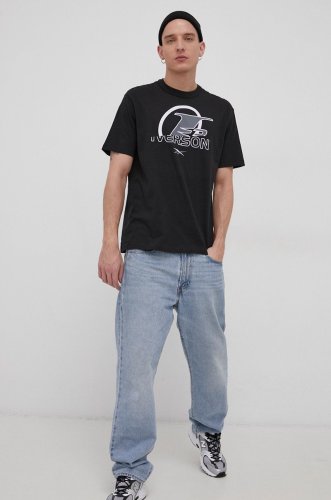 Reebok classic tricou bărbați, culoarea negru, material neted