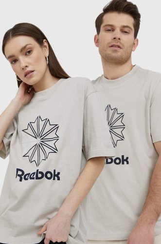 Reebok classic tricou din bumbac hd4016 culoarea gri, cu imprimeu