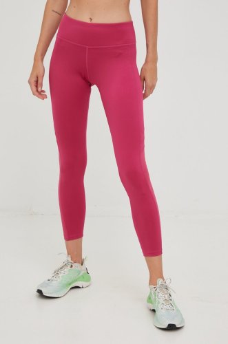 Reebok leggins de antrenament workout ready femei, culoarea roz, neted