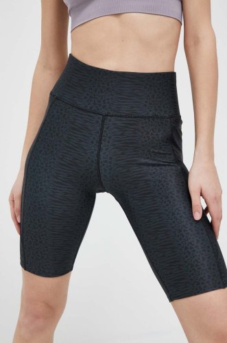 Reebok pantaloni scurți de antrenament lux bold culoarea negru, modelator, high waist