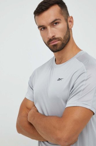 Reebok tricou de antrenament workout ready tech , culoarea gri, neted
