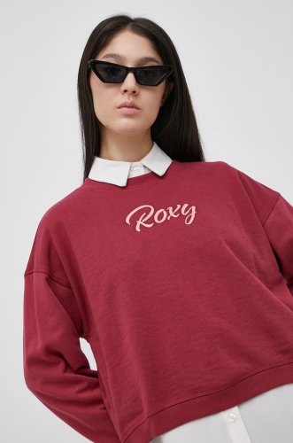 Roxy bluză femei, culoarea bordo, cu imprimeu