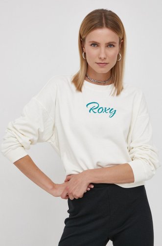 Roxy bluză femei, culoarea crem, cu imprimeu