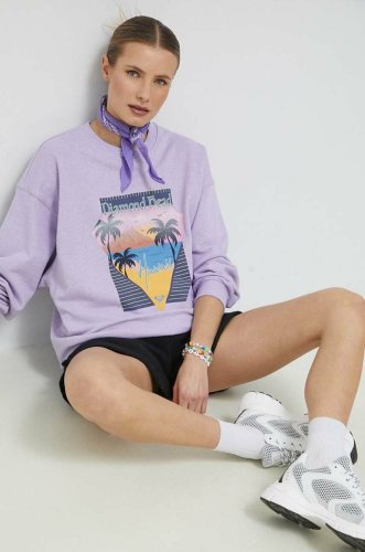 Roxy bluza femei, culoarea violet, cu imprimeu