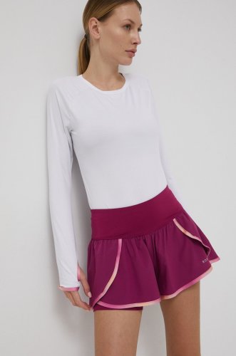 Roxy pantaloni scurți de antrenament sun comes up femei, culoarea violet, cu imprimeu, high waist