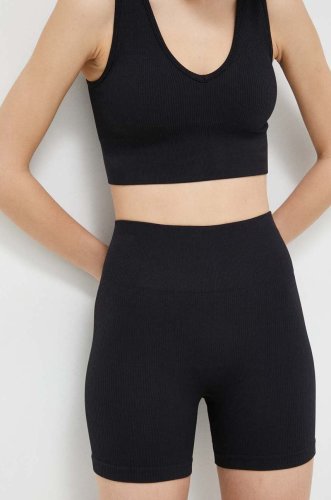 Roxy pantaloni scurți de yoga chill out culoarea negru, neted, high waist