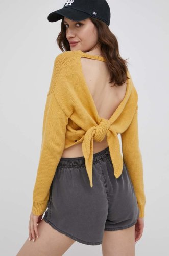 Roxy pulover femei, culoarea galben