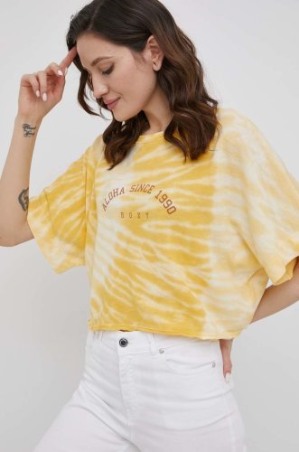 Roxy tricou femei, culoarea galben