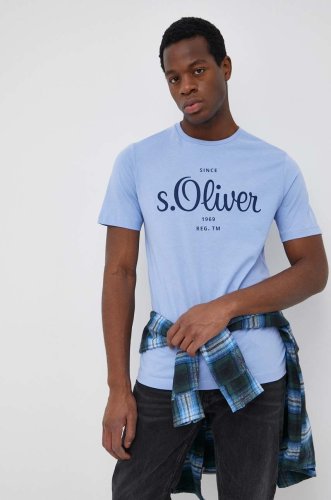 S.oliver tricou din bumbac cu imprimeu