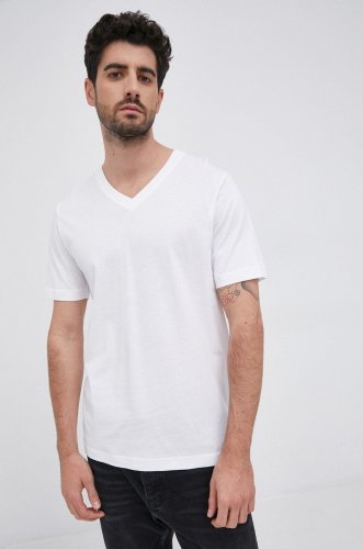 S.oliver tricou din bumbac culoarea alb, material neted