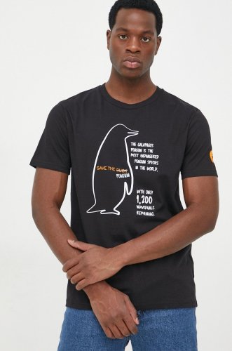 Save the duck tricou din bumbac culoarea negru