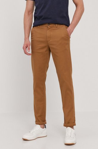Selected homme pantaloni bărbați, culoarea maro