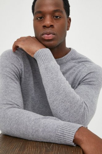 Selected homme pulover de lana barbati, culoarea gri, light