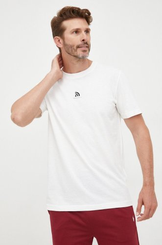 Selected homme tricou barbati, culoarea alb, cu imprimeu
