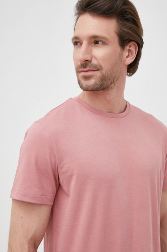 Selected homme tricou barbati, culoarea roz, neted