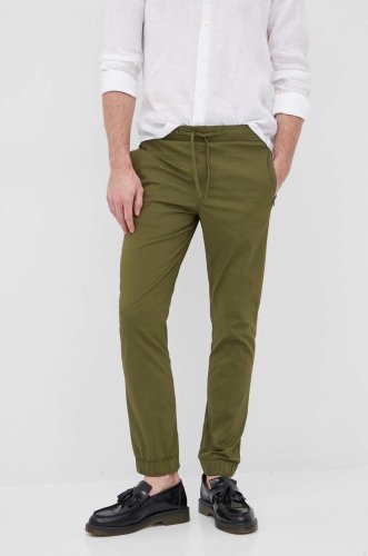 Selected pantaloni barbati, culoarea verde, jogger