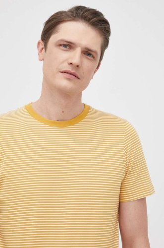 Selected tricou din bumbac culoarea galben, modelator