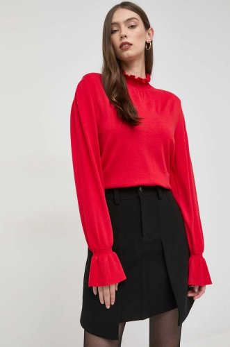 Silvian heach pulover femei, culoarea rosu, light, cu turtleneck