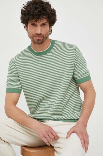 Sisley pulover din amestec de in culoarea verde