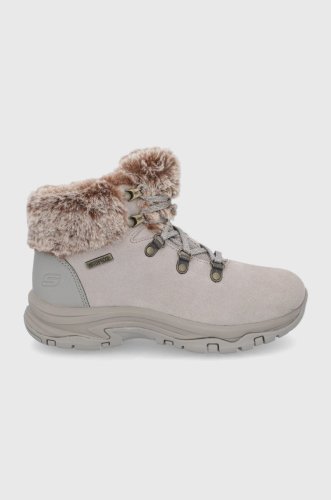 Skechers cizme de zapada din piele întoarsă culoarea gri