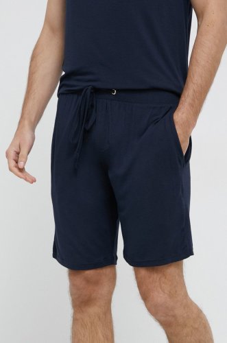 Ted baker pantaloni scurți de pijama bărbați, culoarea albastru marin, material neted